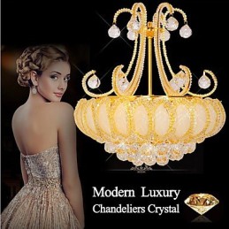 Lustre de luxe moderne en cristal, diamètre 50 cm, contient 8 ampoules