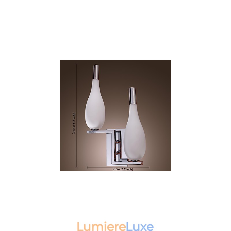 Applique murale en cristal avec abat-jour en forme de bouteille à 2 lumières