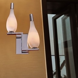 Applique murale en cristal avec abat-jour en forme de bouteille à 2 lumières