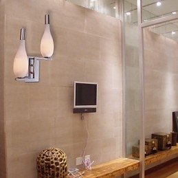 Applique murale en cristal avec abat-jour en forme de bouteille à 2 lumières