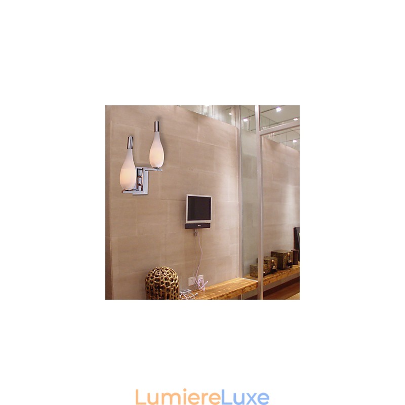 Applique murale en cristal avec abat-jour en forme de bouteille à 2 lumières