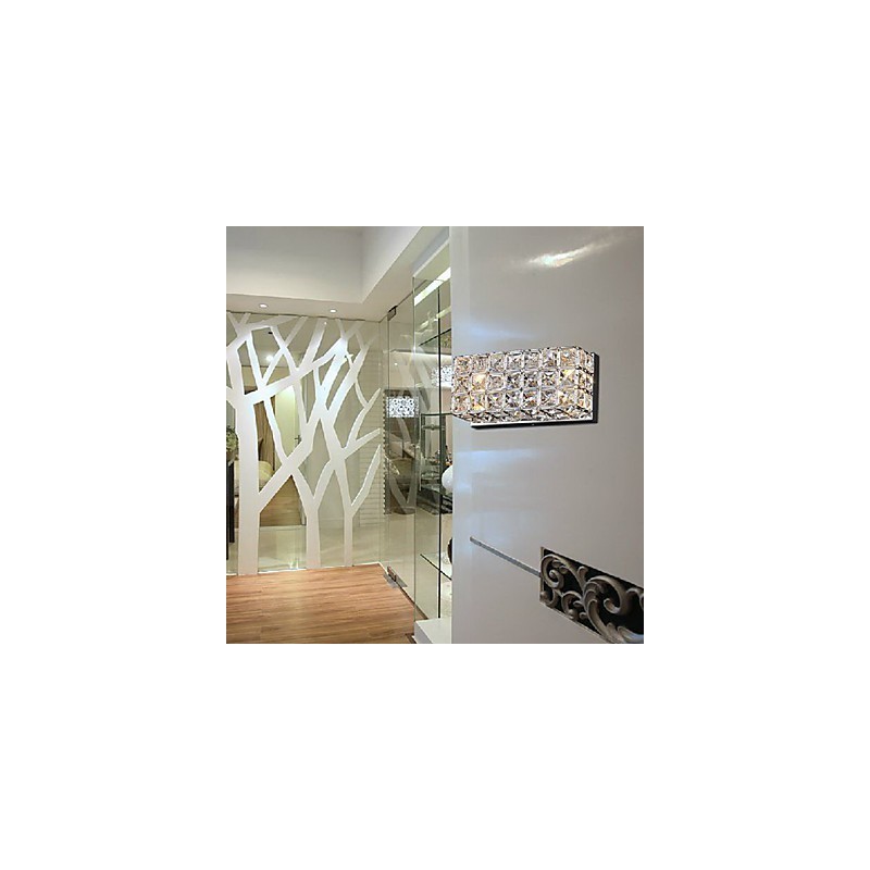 Applique murale carrée en cristal obtenue par galvanoplastie