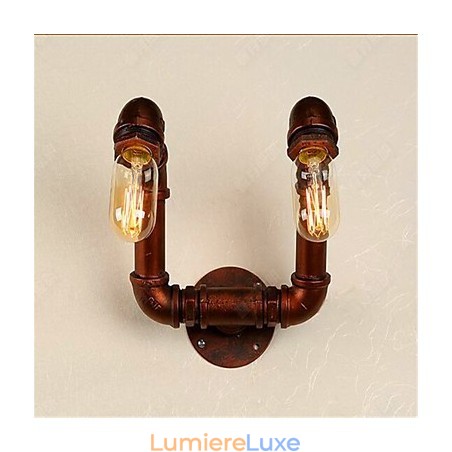 Lampe murale rétro industrielle en fer pour bar américain Xiang, chambre à coucher, allée, tuyau d'eau Lampe murale rétro industrielle en fer pour bar américain Xiang, chambre à coucher, allée, tuyau d'eau