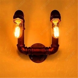 Lampe murale rétro industrielle en fer pour bar américain Xiang, chambre à coucher, allée, tuyau d'eau