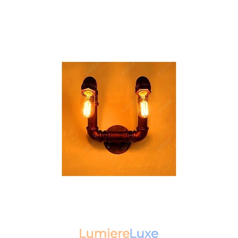 Lampe murale rétro industrielle en fer pour bar américain Xiang, chambre à coucher, allée, tuyau d'eau