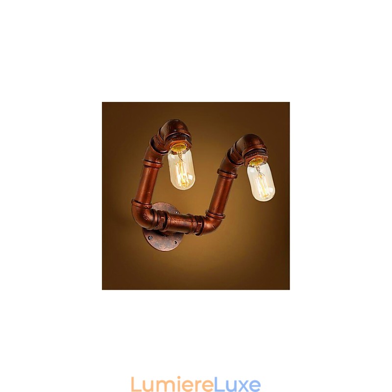 Lampe murale rétro industrielle en fer pour bar américain Xiang, chambre à coucher, allée, tuyau d'eau