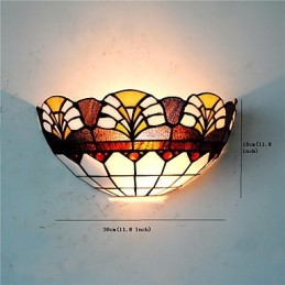 Appliques murales rétro country avec abat-jour en verre pour salon, chambre à coucher, restaurant, café, bar
