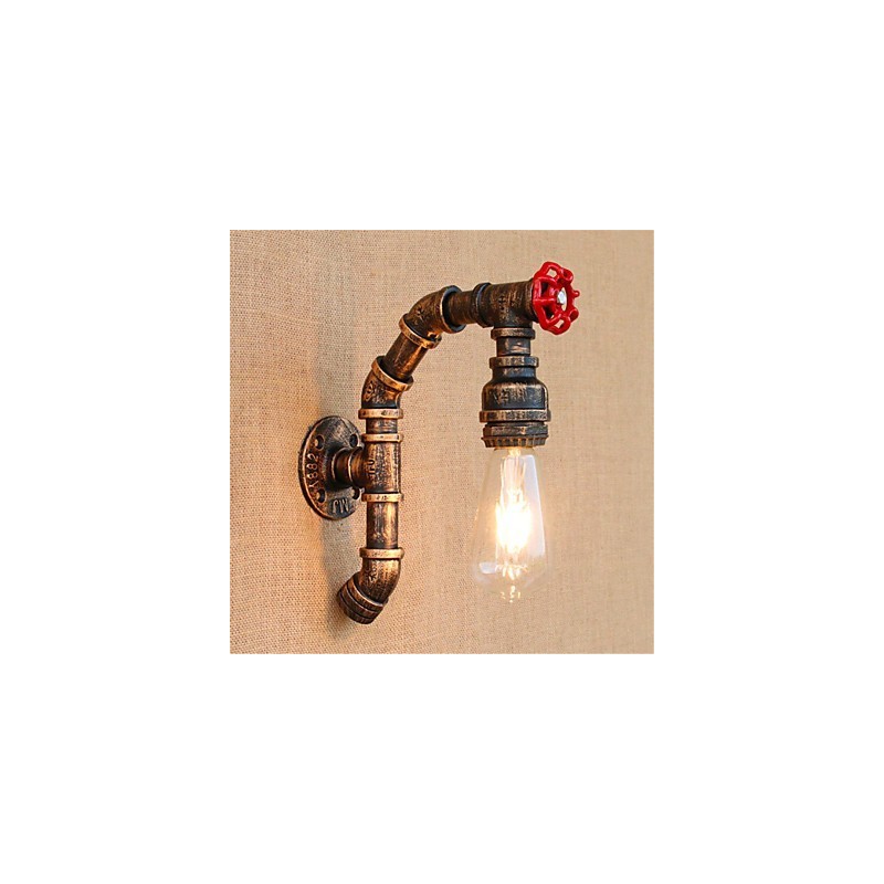 Applique murale rustique en laiton antique pour éclairage d'ambiance