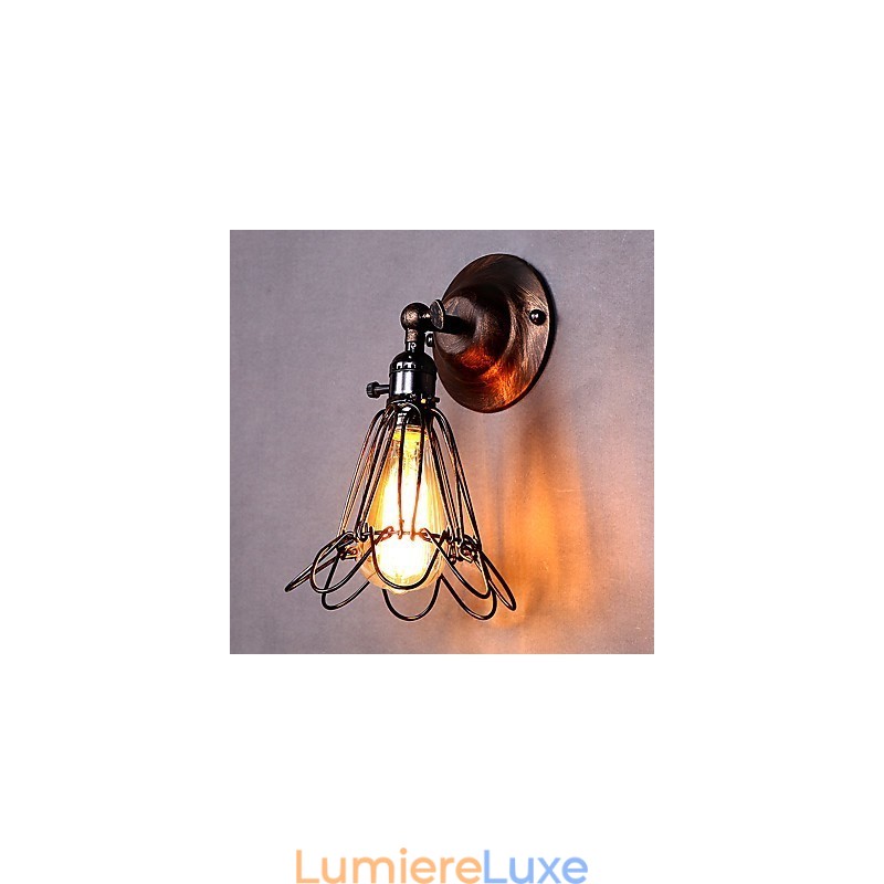 Applique murale moderne contemporaine traditionnelle classique de style campagnard galvanisée pour lumière ambiante