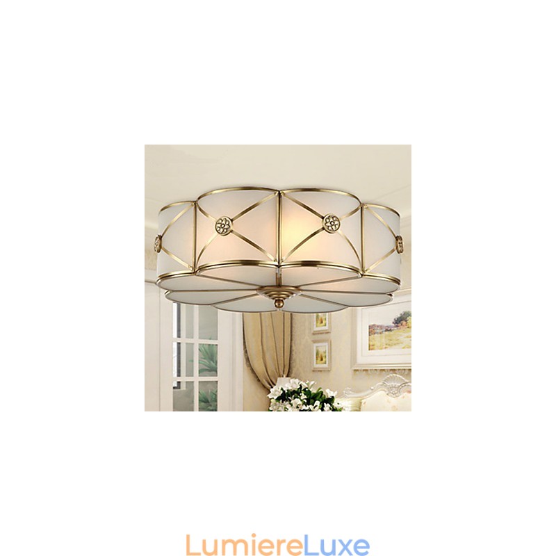 Plafonnier en métal et laiton, style traditionnel, style rustique classique