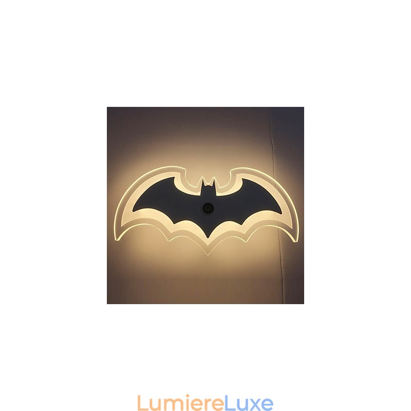 Applique murale moderne en acrylique en forme de chauve-souris, lampe de chevet, applique murale, éclairage de couloir