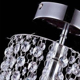 Lustre moderne en cristal transparent K9 chromé à 1 ampoule