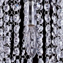 Lustre moderne en cristal transparent K9 chromé à 1 ampoule