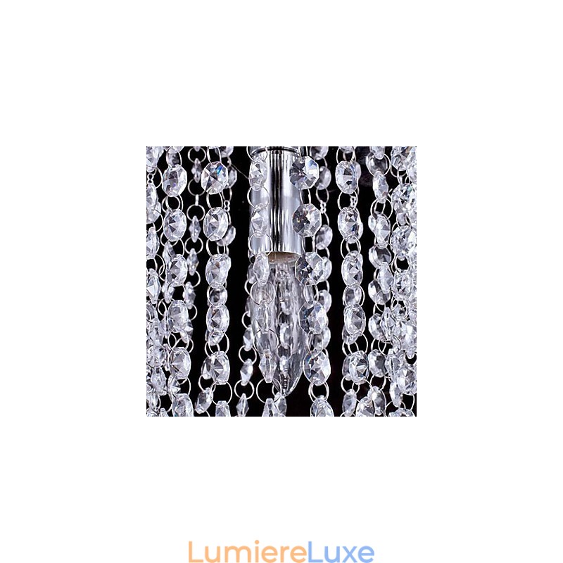 Lustre moderne en cristal transparent K9 chromé à 1 ampoule