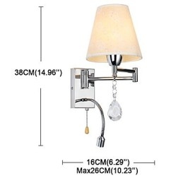 Applique murale pour chambre à coucher, lampe de lecture, lampe en tissu