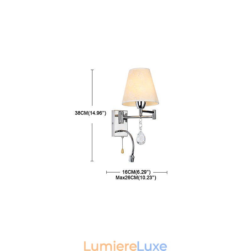 Applique murale pour chambre à coucher, lampe de lecture, lampe en tissu