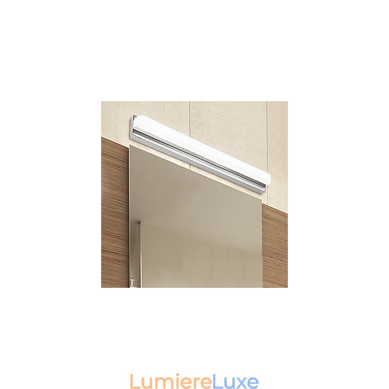 Applique murale de salle de bain avec fonction chromée contemporaine et moderne intégrée pour une lumière ambiante
