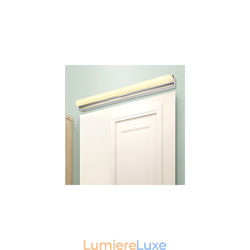 Applique murale de salle de bain avec fonction chromée contemporaine et moderne intégrée pour une lumière ambiante