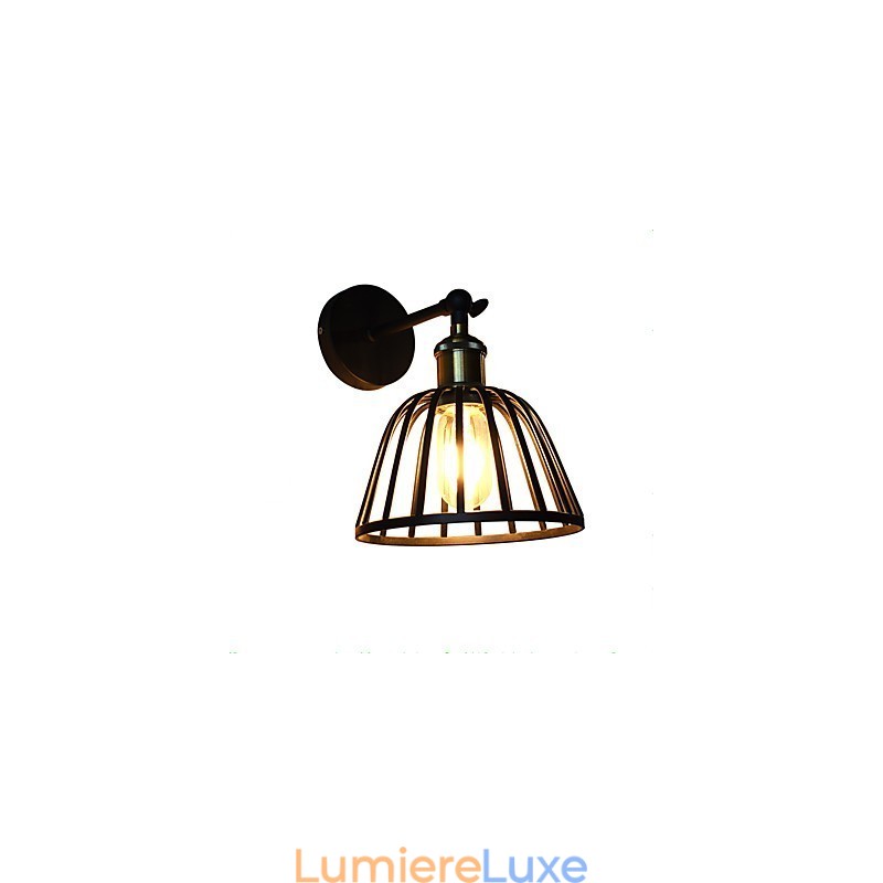 Applique murale en acier peint léger, décoration de café américain noir muet, applique murale rétro, lampe sabre laser sur le mur