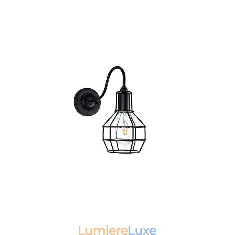 Applique murale en fer forgé, lampe sabre laser noire muette sur le mur
