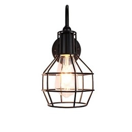 Applique murale en fer forgé, lampe sabre laser noire muette sur le mur