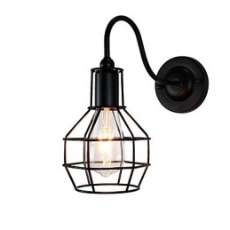 Applique murale en fer forgé, lampe sabre laser noire muette sur le mur