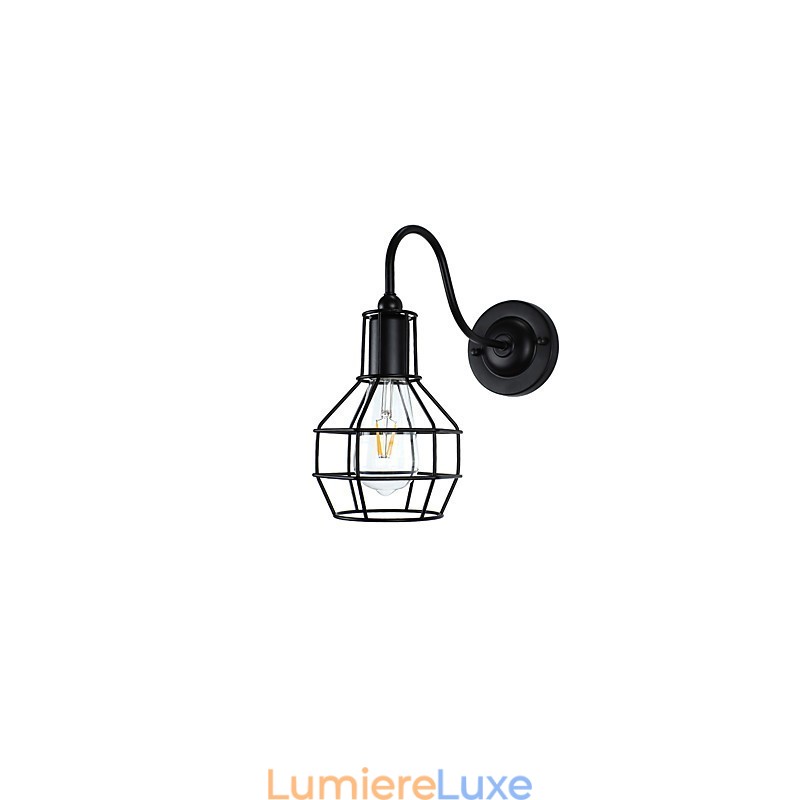 Applique murale en fer forgé, lampe sabre laser noire muette sur le mur