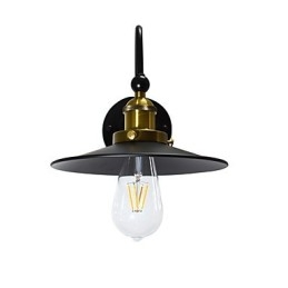 Applique murale en fer forgé, lampe sabre laser noire muette sur le mur