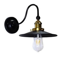 Applique murale en fer forgé, lampe sabre laser noire muette sur le mur
