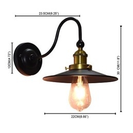 Applique murale en fer forgé, lampe sabre laser noire muette sur le mur
