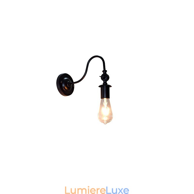 Lampe murale en fer Light Buzz Wall Dumb Black Lampe sabre laser sur le mur
