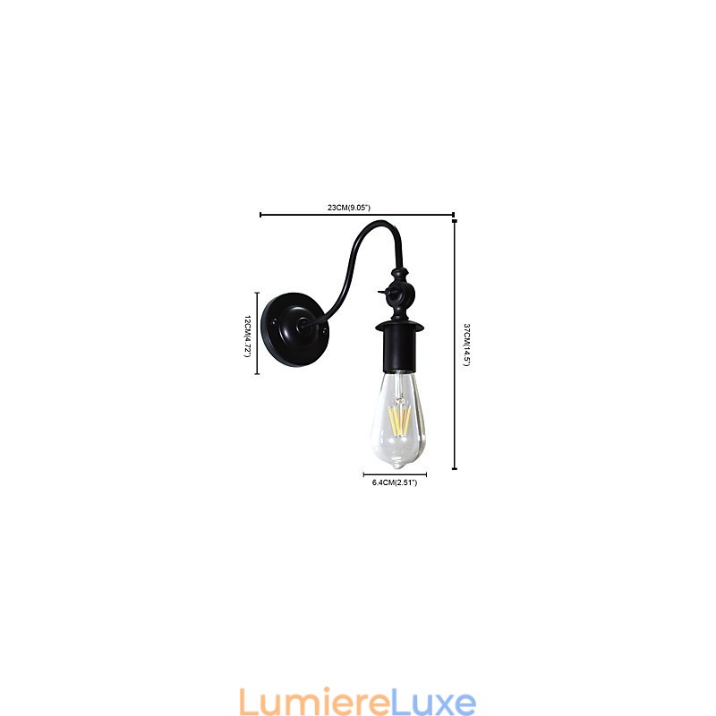 Lampe murale en fer Light Buzz Wall Dumb Black Lampe sabre laser sur le mur