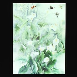 Peinture contemporaine moderne intégrée pour appliques murales à lumière ambiante