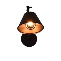 Applique murale en fer forgé, lampe sabre laser noire muette sur le mur