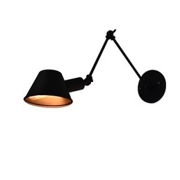 Applique murale en fer forgé, lampe sabre laser noire muette sur le mur