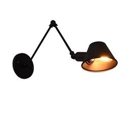 Applique murale en fer forgé, lampe sabre laser noire muette sur le mur