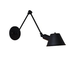 Applique murale en fer forgé, lampe sabre laser noire muette sur le mur