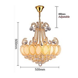Lustre de luxe moderne en cristal, diamètre 50 cm, contient 8 ampoules