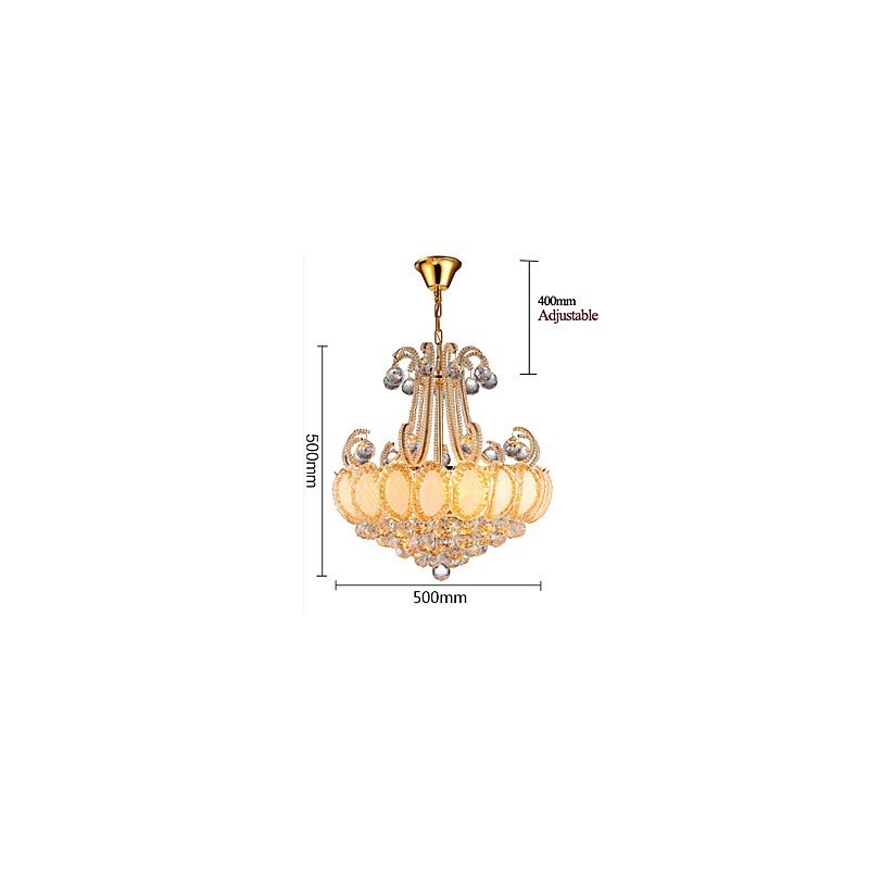 Lustre de luxe moderne en cristal, diamètre 50 cm, contient 8 ampoules