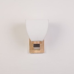 Lampe murale simple, lampe de chevet avec abat-jour en verre et bois massif pour chambre à coucher, commode, salon, chambre de bébé, dortoir universitaire, table basse, bibliothèque