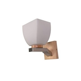 Lampe murale simple, lampe de chevet avec abat-jour en verre et bois massif pour chambre à coucher, commode, salon, chambre de bébé, dortoir universitaire, table basse, bibliothèque