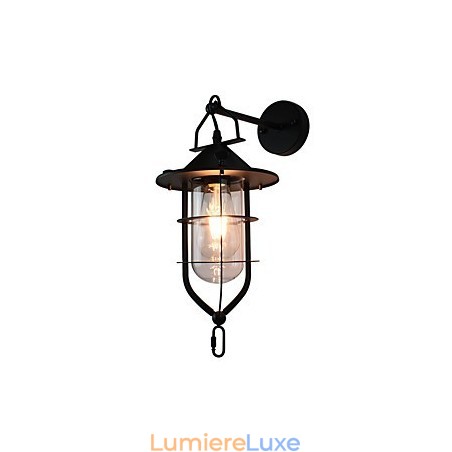 Applique murale en acier peint léger, décoration de café américain noir muet, applique murale rétro, lampe sabre laser sur le mur Applique murale en acier peint léger, décoration de café américain noir muet, applique murale rétro, lampe sabre laser sur le mur