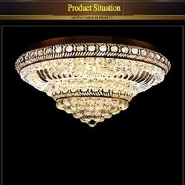 Plafonnier en cristal de luxe moderne avec dôme absorbant, diamètre 60 cm