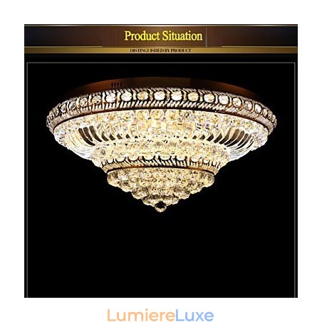 Plafonnier en cristal de luxe moderne avec dôme absorbant, diamètre 60 cm Plafonnier en cristal de luxe moderne avec dôme absorbant, diamètre 60 cm