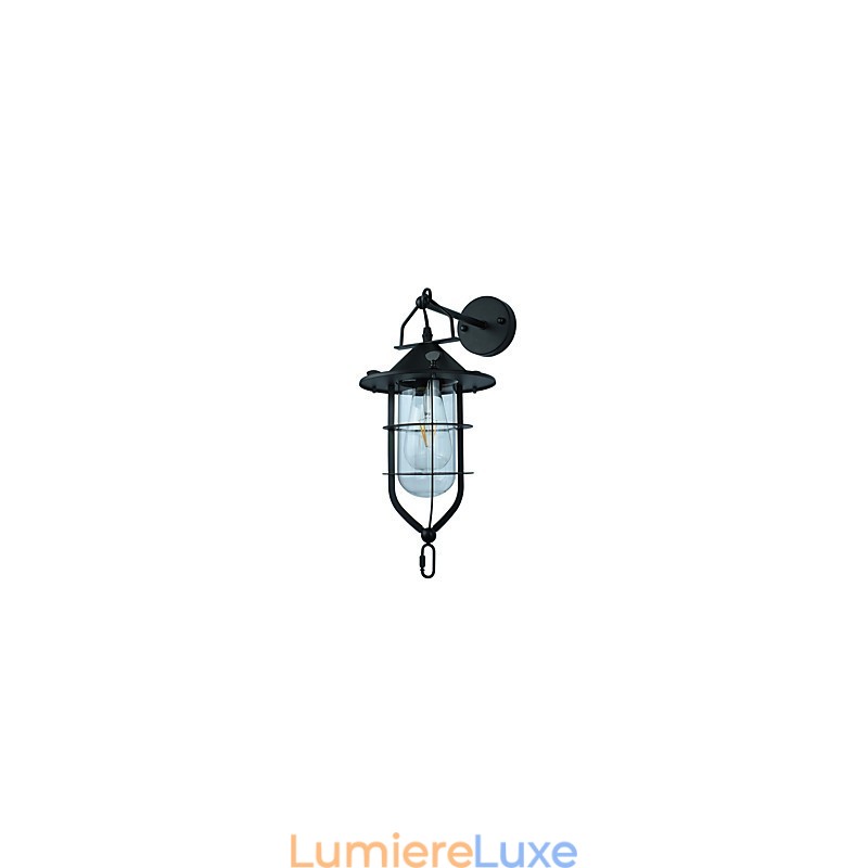 Applique murale en acier peint léger, décoration de café américain noir muet, applique murale rétro, lampe sabre laser sur le mur