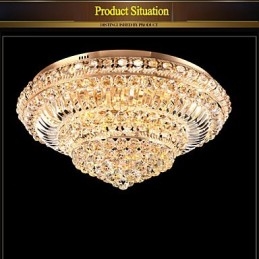Plafonnier en cristal de luxe moderne avec dôme absorbant, diamètre 60 cm