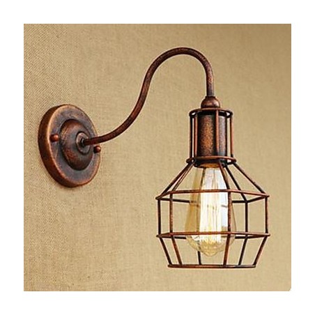 Lampe murale américaine à bras long en fer, style nostalgique et rétro, style créatif, couleur rouille, idéal pour un salon ou une étude Lampe murale américaine à bras long en fer, style nostalgique et rétro, style créatif, couleur rouille, idéal pour un salon ou une étude
