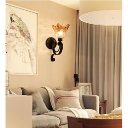 Applique murale simple en fer pour salon, lampe décorative pour chambre à coucher, lampe de chevet, lampe de couloir