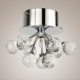 Plafonnier moderne contemporain en métal chromé de style mini cristal