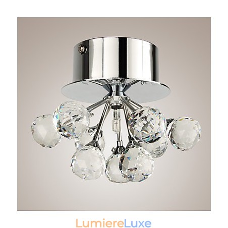 Plafonnier moderne contemporain en métal chromé de style mini cristal Plafonnier moderne contemporain en métal chromé de style mini cristal